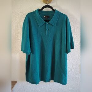 The Commons Cashmere Sweater Short Sleeve Mens Teal Knit Zip Up Outdoor NEW XXL